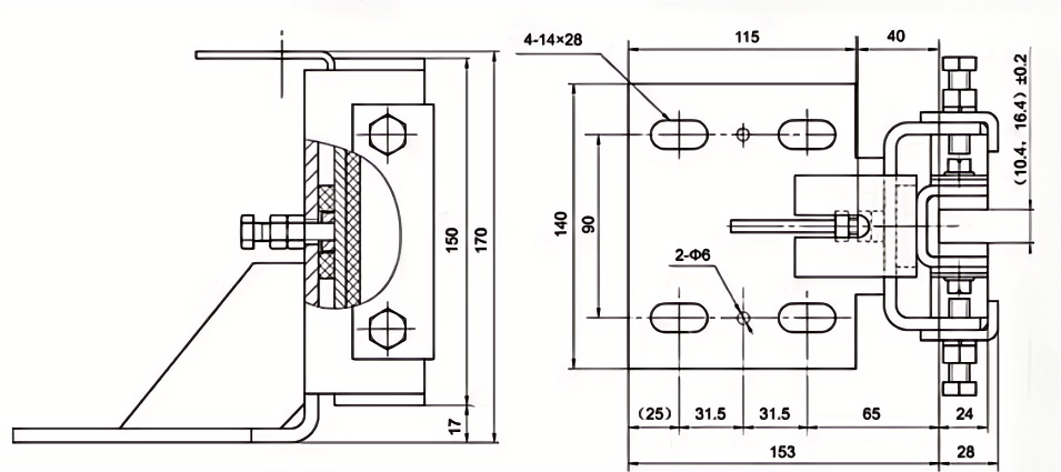 elevator door guide shoe